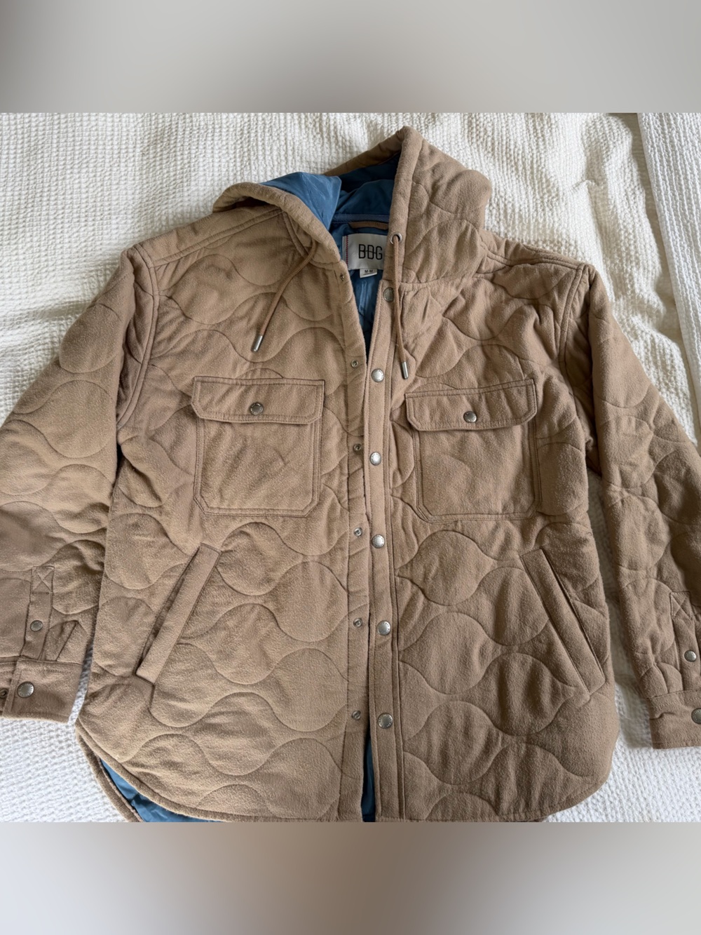 BDG Quilted Tan Shirt Jacket